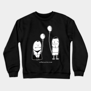 Funny Dracula & Frankenstein with Balloons Crewneck Sweatshirt